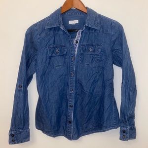 Charter Club Petite Button Down Jean Shirt
